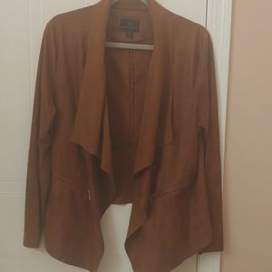 Brown draped blazer